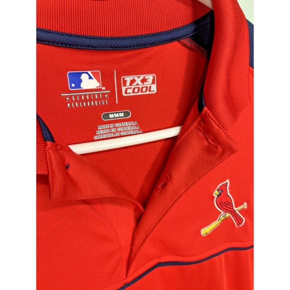 St Louis Cardinals MLB Polo Shirt Red Short Sleeve Baseball Men's Medium - Picture 2 of 6